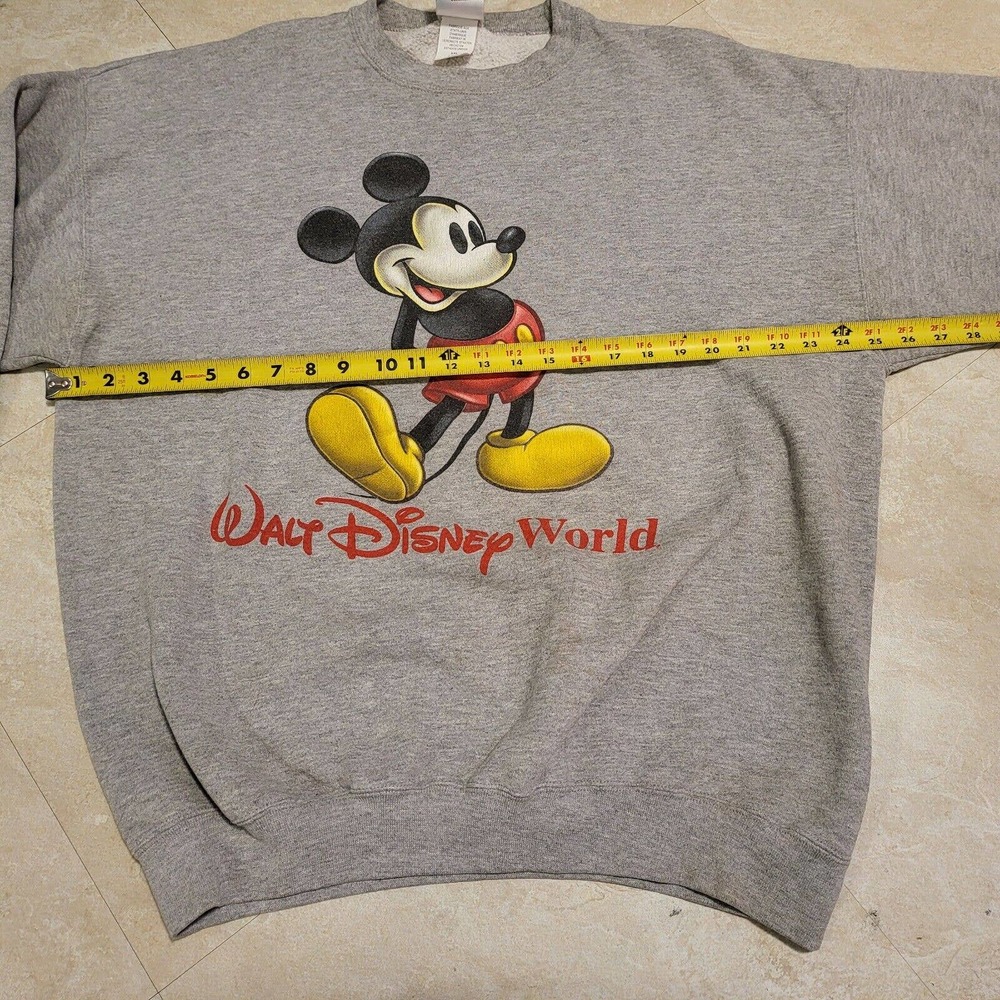 Vintage 90s Walt Disney World Mickey Mouse Pullover USA Made Sweatshirt Size 2XL - Picture 6 of 10